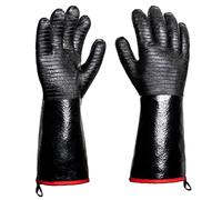 CNAFGBGG Guanti da BBQ, Guanti Resistenti al Calore e al Fuoco Lunghi, Resistenti all'olio e all'Acqua, per Barbecue (Medio 17, 7)..