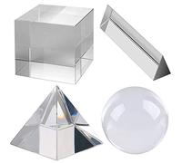 CNAFGBGG Prisma di Ottico rifrattore Arcobaleno Prisma di Luce in Vetro per l'insegnamento della Scienza Spettro Fisica Fotografia Decorazione 4 Pezzi..