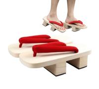 CNAFGBGG Sandali geta, 1 paio di zoccoli in legno giapponesi, scarpe tradizionali giapponesi con base non slip, comode pantofole per uomini donne, per dimensioni di scarpe 38-40