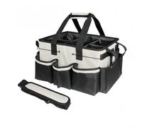 CNANRNANC 1 grande borsa per la pulizia con robusta tavola di supporto, impermeabile, con cinghia regolabile e divisori per la casa, il giardinaggio, rosa (beige)