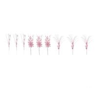 CNANRNANC 9 plettri artificiali in plastica per fiori natalizi, con 3 stili unici, per l'uso in ghirlande, rami di alberi e per decorazioni natalizie (rosa)