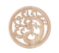 CNANRNANC Applique floreale ovale in legno da 20 cm, intagliata decorativa per mobili europei, armadietti, tavoli, ristrutturazioni della casa e interior design (stile 5: 20 cm)