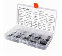 CNANRNANC Assortimento di cunei a molla, 140 pezzi, 3 mm, 4 mm, 5 mm, 6 mm, in acciaio al carbonio, rotondi, piatti, perni per chiave semicircolare, strumenti di riparazione automobilistici