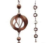 CNANRNANC Catena da pioggia in metallo con campanelle, catena decorativa a cascata, per grondaie, grondaie, sistema di drenaggio da giardino, lunghezza 108 cm