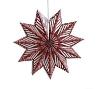 CNANRNANC Decorazioni natalizie da appendere a forma di stella di origami, con cordino di sospensione, ornamenti a lunga durata e poco spazio, per uso stagionale in casa ed eventi (40 cm rosso)