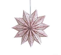 CNANRNANC Decorazioni natalizie da appendere a forma di stella di origami, con cordino di sospensione, ornamenti a lunga durata e poco spazio, per uso stagionale in casa ed eventi (30 cm, rosa)