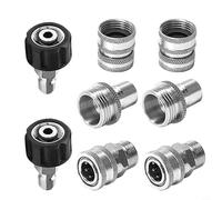 CNANRNANC Kit di collegamento rapido per idropulitrice, 8 pezzi, in acciaio inox, kit adattatore Quick Connect con 5 ugelli M22 5000 PSI