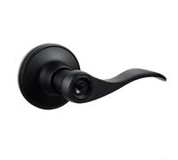 CNANRNANC Modern Wave - Leve per porta senza chiave, con serratura per la privacy, con accesso, maniglie in lega di zinco resistenti, per camera da letto e bagno, colore nero, confezione da 10