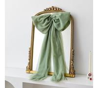 CNANRNANC Nastro decorativo natalizio con fiocco, 60 cm, in filo di rete, ornamento per casa, vacanze, decorazione per interni (verde)