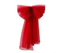 CNANRNANC Nastro decorativo natalizio con fiocco, 60 cm, in filo di rete, ornamento per casa, vacanze, decorazione per interni (rosso scuro)