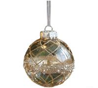 CNANRNANC Pallina ornamentale per albero di Natale in plastica trasparente, 8 cm, riempita con glitter, con anello per appenderlo per un facile posizionamento e migliorare l'aspetto festivo (C)