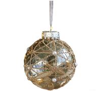 CNANRNANC Pallina ornamentale per albero di Natale in plastica trasparente, 8 cm, riempita con glitter, con anello per appenderlo per un facile posizionamento e migliorare l'aspetto delle feste (B)