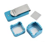 CNANRNANC Porta gesso per stecca da biliardo in lega di alluminio, con scatola magnetica e clip per cintura, design quadrato e rotondo, per giocare in discoteca (blu)