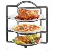 CNANRNANC Scolapiatti da parete in ferro battuto a 3 livelli, per organizzare insieme piatti, frutta, verdura, utensili e prodotti per la preparazione dei pasti (nero)