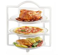 CNANRNANC Scolapiatti da parete in ferro battuto a 3 livelli, per organizzare insieme piatti, frutta, verdura, utensili e prodotti per la preparazione dei pasti (bianco)