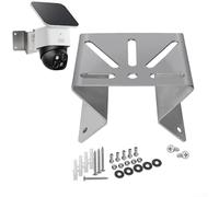 CNANRNANC Staffa di montaggio angolare da parete in acciaio inox per Eufy Security S340, 270° a 270° per telecamera esterna di sorveglianza esterna (argento)