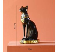 CNANRNANC Statua Bastet Egizia in Resina Nera e Oro(3) | Resina , finitura nera e oro, design egizio , per ideale per decorazioni misteriose