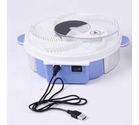 CNANRNANC Trappola elettrica per mosche con cattura automatica rotante e batteria ricaricabile, bianca, design compatto per il controllo di mosche e moscerini in casa e cucine (* modelli di ricarica)