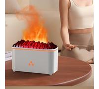 CNANRNANC Umidificatore a fiamma per aromaterapia, diffusore di oli essenziali, 160 ml, con luce di fuoco simulata e alimentazione di tipo C, per camera da letto, relax e controllo dell'umidità