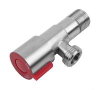 CNANRNANC Valvola di arresto dell'acqua triangolare in acciaio inox con uscita di ingresso da 1/2 per tubi di WC e scaldabagno con funzionamento a quarto di giro (rosso)