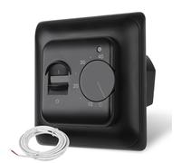 CNBINGO Manopola Termostato digitale da incasso con sonda, termostato ambiente per tutti i tipi di riscaldamento, tra cui riscaldamento a pavimento ad acqua e caldaie, nero