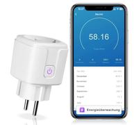 CNBINGO Presa intelligente Wi-Fi con misurazione della corrente, funziona con Alexa, Google Assistant, WiFi Mini Plug con timer e controllo vocale, presa Smart Home solo 2,4 GHz WiFi, 16 A