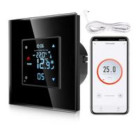 CNBINGO Termostato intelligente da incasso con sonda, termostato digitale per acqua, riscaldamento a pavimento e caldaia, compatibile con Alexa e Google Assistant, controllo vocale, nero con cornice