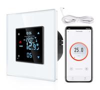 CNBINGO Termostato intelligente da incasso con sonda, termostato digitale per acqua, riscaldamento a pavimento e caldaia, compatibile con Alexa e Google Assistant, controllo vocale, bianco con cornice
