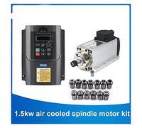 CNC 1. Mandrino di raffreddamento ad aria quadrata 5kw ER11 1500W. Mandrino di fresatura raffreddato ad aria + 1. 5kw vfd. Inverter + 13pcs / Set ER11 Multi-protezione(220)