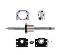 CNC 25mm SFU DFU 2505 2510 Ballscrew Set Kit With Single Double Nut + BKBF20 Support + DSG25H Nut Housing + D40L66 Coupling(SFU2510 Single nut,2000mm)