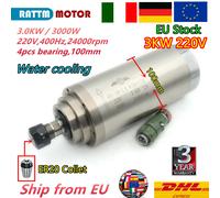 CNC 3KW 220V ER20 water cooled spindle motor 4bearing 400HZ 12A 24000rpm 『IT&EU』