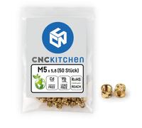 CNC KITCHEN Inserto filettato originale, M5 x 5,8, versione corta, 50 pezzi, senza piombo e cadmio