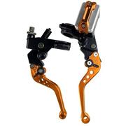 CNC One Pair 7/8" 22mm Universal Motorcycle Brake Master Cylinr Leva Cavo Frizione Serbatoio per Scooter Sport Dirt Bike(Orange C)