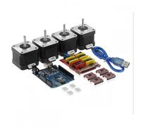 CNC Shield + Compatibile con scheda R3 + 4 driver motore passo-passo A4988 + 4 kit motore passo-passo 4401 compatibili con stampante 3D