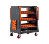 CNC Tool Cart, Heavy-Duty Cutting Implement Storage Rack, CNC Tool Holder Rack,With Swivel Casters & large Capacity - Ideal for Warehouses, Factories, Workshops.(3-tier/24CAP)