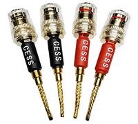 CNCESS CESS-220 Pin Banana Plug a 4 mm femmina Banana Jack/cavo altoparlante, confezione da 4 (tipo intrecciato a 4 mm)