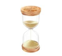 CNCJ Clessidra in legno con sabbia, 25 minuti, colore: oro chiaro, piccolo orologio con sabbia per decorazione da scrivania, cucina, aula, ufficio, studio, decorazione per la casa