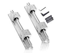 CNCMANS - Guida lineare, 2 guide lineari SBR12 da 400 mm, in acciaio inox con 4 cuscinetti lineari SBR12UU, parti CNC per stampante 3D, motore passo-passo (guida lineare SBR12 400 mm)