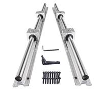 CNCMANS Guida Lineare SBR12-1300mm, Set di Guide per Cuscinetti Lineari con 2 Alberi di Guida da 1300mm e 4 Blocchi SBR12UU SBR12 Guide Lineari per Frese, Macchine CNC, Stampanti 3D