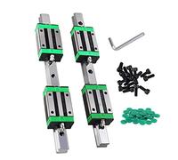 CNCMANS HGR15 - Set di guide lineari, 2 binari lineari HGR15-500 mm, con 4 cuscinetti lineari HGH15CA + guida lineare copertura C4 + vite a testa bombata M4 x 16 mm