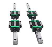 CNCMANS HGR20-1000mm Guida Lineare HGR20 Guida Lineare 1000mm + 4 Pezzi HGW20CC Blocco Scorrevole, Set di 2 Guide Lineari HGR20 Guide di Scorrimento Lineari HGR20-1000mm per Macchine CNC