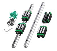 CNCMANS HGR20, guida lineare lineare, 2 pezzi HGR20-500 mm, guida con 4 pezzi di alta precisione HGH20CA, cuscinetto lineare, parti CNC per stampanti 3D (guida lineare HGR20, 500 mm)