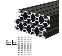 CNCYEAH 2 pezzi 2080 profilo in alluminio estrusioni 1000 mm scanalatura 6.2 tipo T standard europeo, guida lineare anodizzata, profilo in alluminio 20 x 80 mm, con accessori per macchine CNC