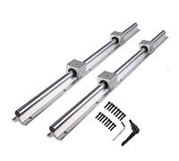 CNCYEAH - Guida lineare, 2 guide lineari, 1000 mm, set di cuscinetti lineari con 2 alberi di guida lineari + 4 blocchi SBR20UU, set di guide per tornio (SBR20-1000 mm)