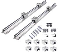 CNCYEAH Guida lineare SBR16, guida lineare piegata, set di guide da 3500 mm, contiene 4 x SBR16 1500 mm + 2 x 500 mm, albero con 12 blocchi di cuscinetti SBR16UU, 6 tasselli per stampanti 3D fai da te