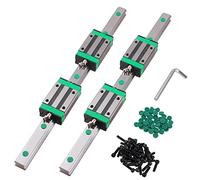 CNCYEAH Set di 2 guide lineari HGR25 guida lineare da 500 mm + 4 blocchi scorrevoli HGH25CA + copertura di movimento lineare C6 + vite M6 x 16 mm per stampante 3D CNC macchina