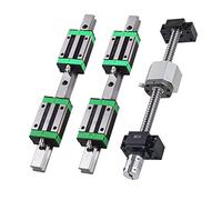 CNCYEAH Set di guide lineari HGR20 - 400 mm con blocco scorrevole + mandrino sferico SFU1605 - 400 mm binario lineare con dado sferico, BF/BK12, DSG16H, frizione + accessori per CNC