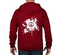 Cnd Pace Simbolo Felpa Cappuccio e Zip Intera - Politici Hippie Festival T-Shirt