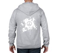 Cnd Pace Simbolo Felpa Cappuccio e Zip Intera - Politici Hippie Festival T-Shirt
