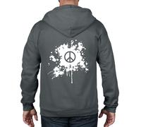 Cnd Pace Simbolo Felpa Cappuccio e Zip Intera - Politici Hippie Festival T-Shirt